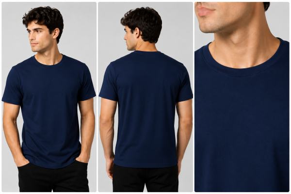 ChatGPT Image Jul 9, 2026, 02_33_09 PM (1) Plain Navy Blue Crew Neck T-Shirt for Men