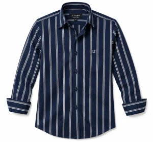 U Turn Men's Casual Printed Striped Shirt
