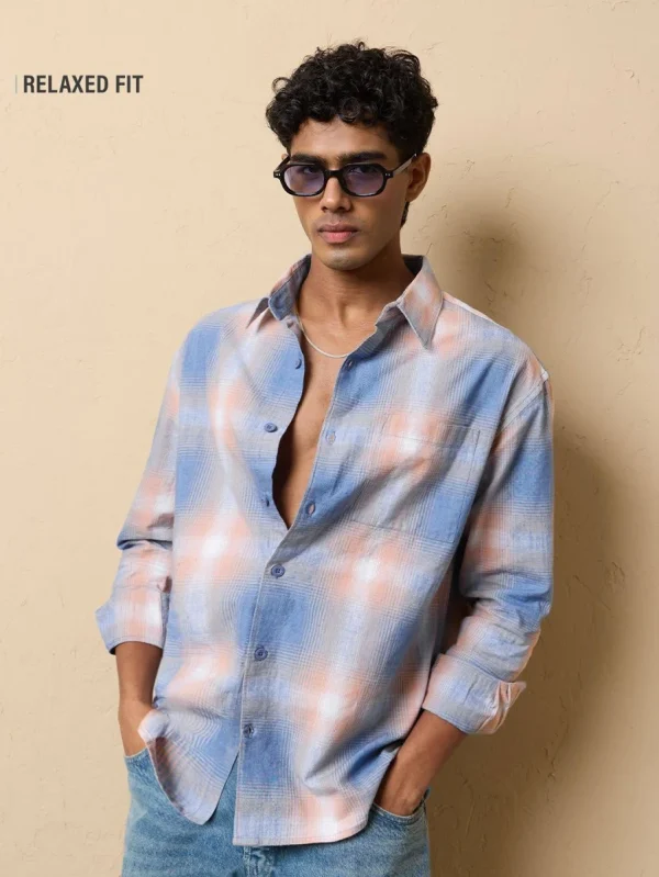 shopping The Souled Store Men's Faded Checked Casual Shirt